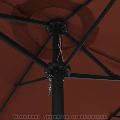 Градински чадър с алуминиев прът, 460x270 см, керемиден