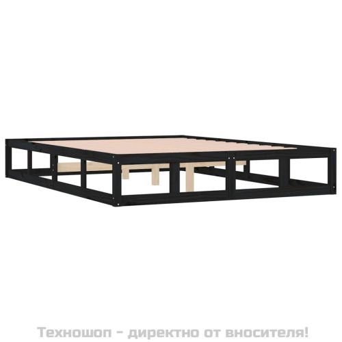 рамка за легло черна 120x190 см Small Double дърво масив