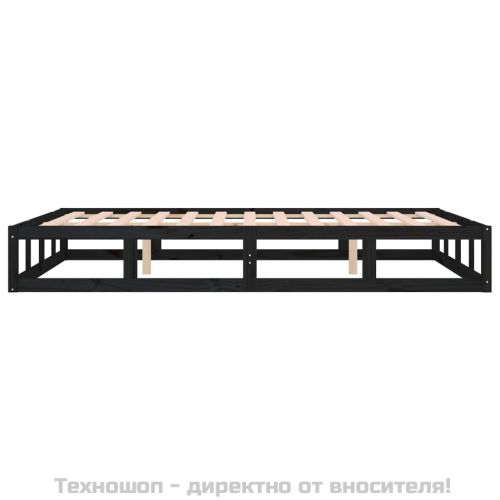 рамка за легло черна 120x190 см Small Double дърво масив