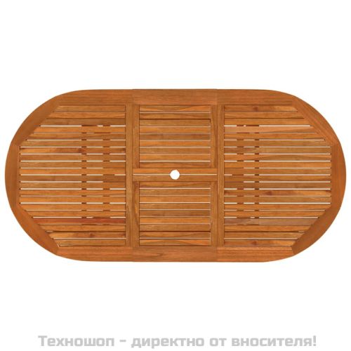 Градински трапезен комплект, 7 части, евкалиптово дърво масив