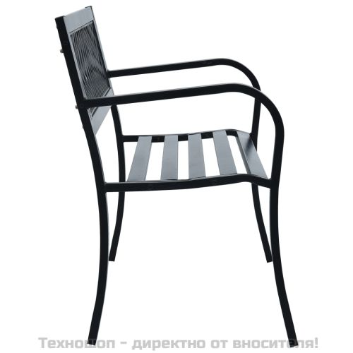 Градинска пейка, 125 см, черна, стомана