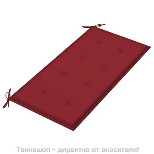 Възглавница за пейка виненочервена 100x50x4 см оксфорд плат