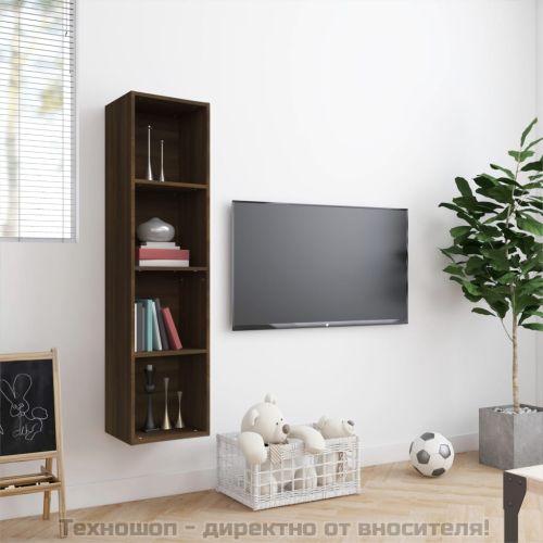 Шкаф за книги/ТВ шкаф кафяво дъб 143x30x36 см инженерно дърво
