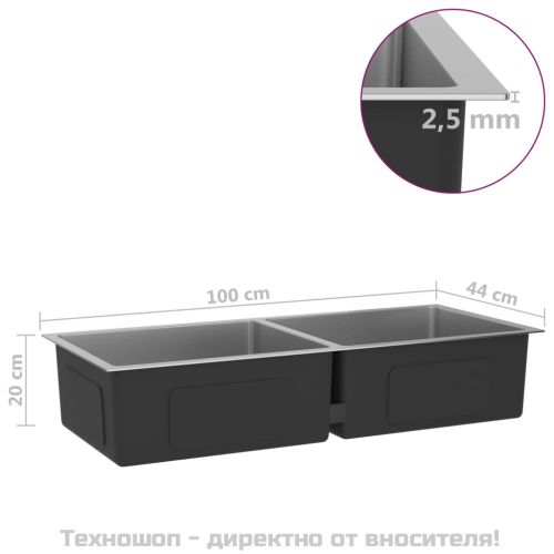 Ръчно изработена кухненска мивка, неръждаема стомана