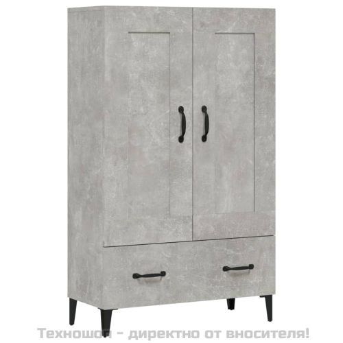 Висок шкаф, бетонно сив, 70x31x115 см, инженерно дърво