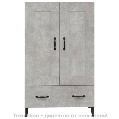 Висок шкаф, бетонно сив, 70x31x115 см, инженерно дърво