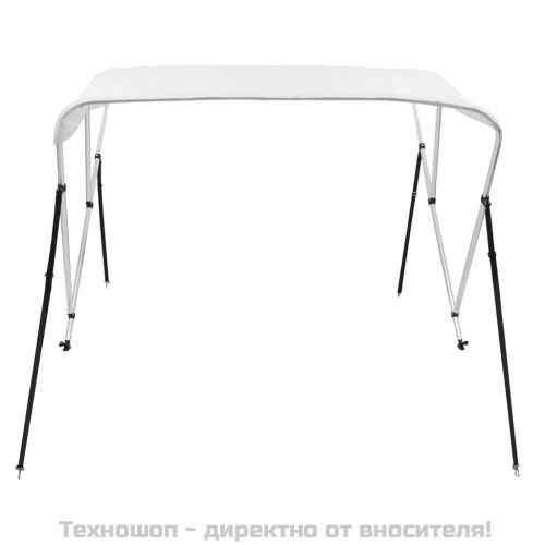 Тента за лодка, 3 дъги, бяла, 183x140x137 см