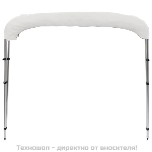 Тента за лодка, 3 дъги, бяла, 183x140x137 см