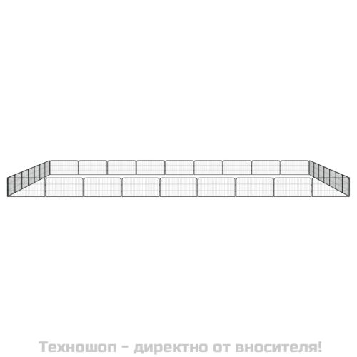 Заграждение за куче черно 32 панела 100x50 см прахово боядисано