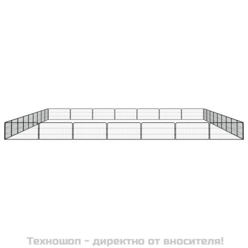 Заграждение за куче черно 32 панела 100x50 см прахово боядисано