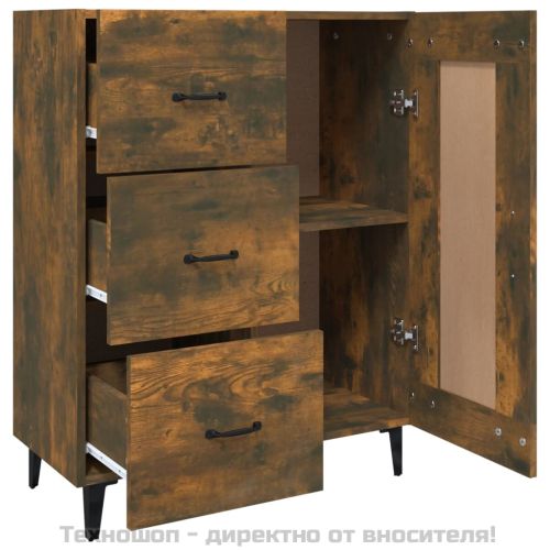 Сайдборд, опушен дъб, 69,5x34x90 см, инженерно дърво