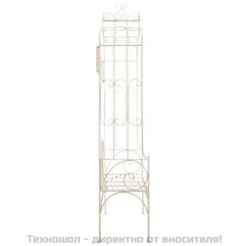 Градинска пейка, 122 см, желязо, антично бяло