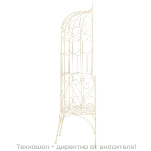 Градинска пейка, 95 см, желязо, антично бяло