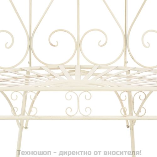 Градинска пейка, 95 см, желязо, антично бяло