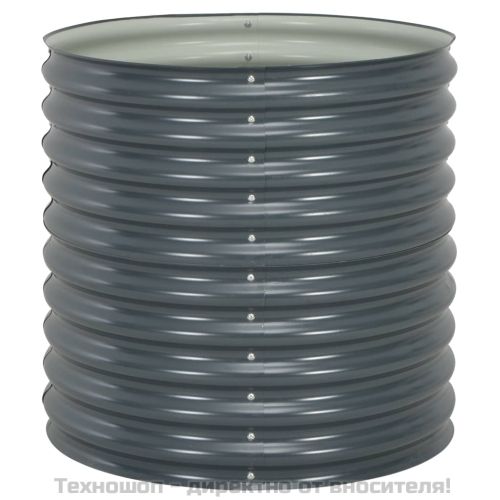 Градинска висока леха 80x80x81 см поцинкована стомана сива