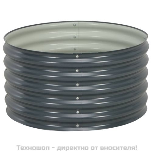 Градинска висока леха 80x80x44 см поцинкована стомана сива