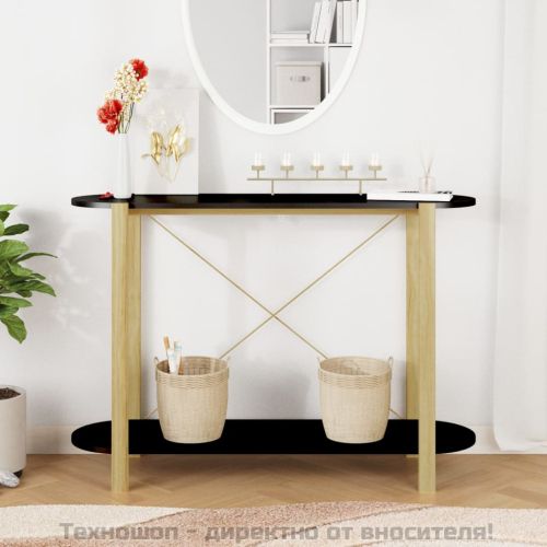 Конзолна маса, черна, 110x38x75 см, инженерно дърво