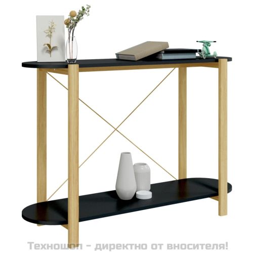 Конзолна маса, черна, 110x38x75 см, инженерно дърво