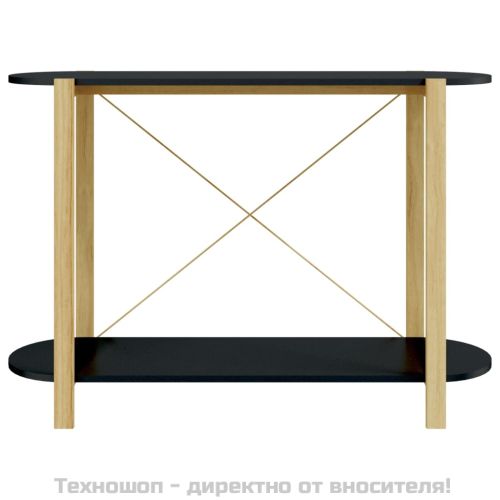 Конзолна маса, черна, 110x38x75 см, инженерно дърво