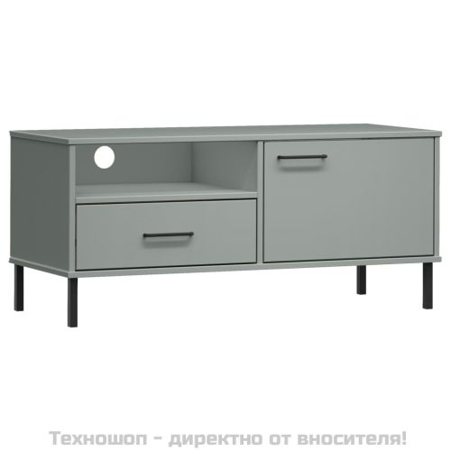 ТВ шкаф с метални крака сив бор масив OSLO