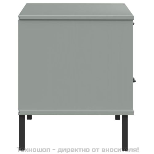 ТВ шкаф с метални крака сив бор масив OSLO