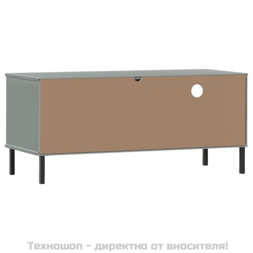 ТВ шкаф с метални крака сив бор масив OSLO