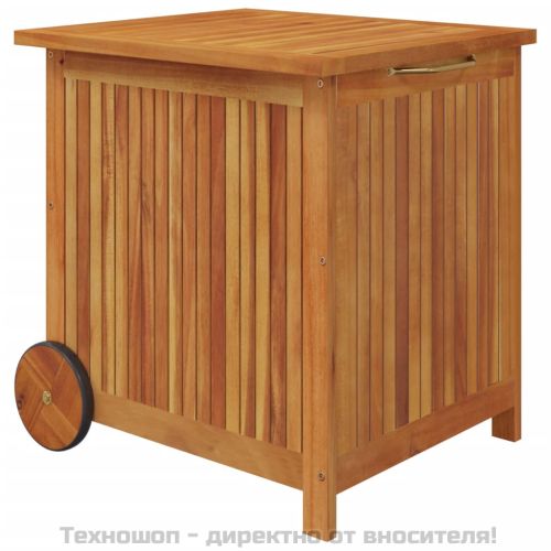Градинска кутия за съхранение с колела 60x50x58 см акация масив