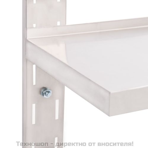 Стенен рафт с 2 нива, неръждаема стомана, 150x30 см