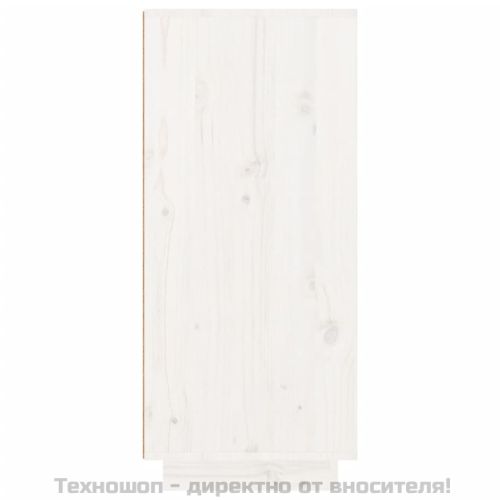 Шкаф за обувки, бял, 60x35x80 см, бор масив