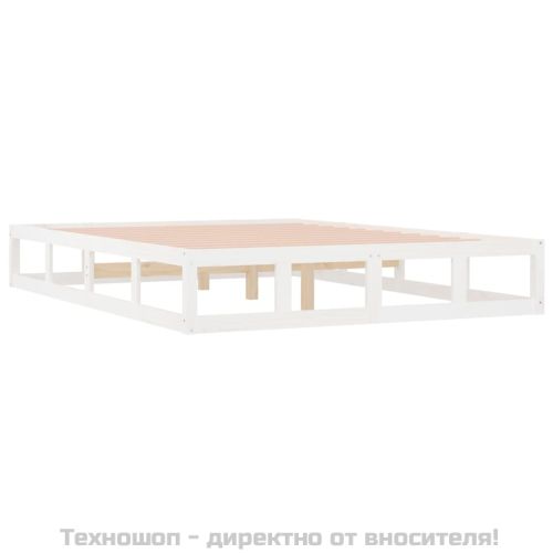 Рамка за легло бяла 120x200 см масивно дърво