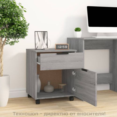Мобилен архивен шкаф с сив сонома 45x38x54 см инженерно дърво