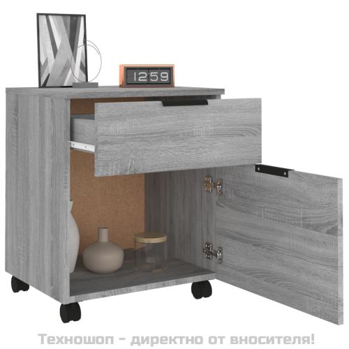 Мобилен архивен шкаф с сив сонома 45x38x54 см инженерно дърво