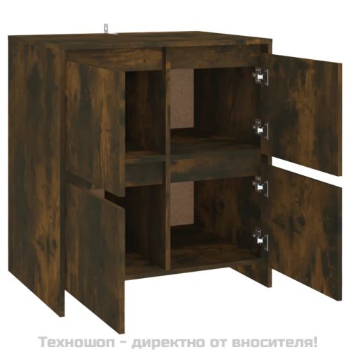 Сайдборд, опушен дъб, 70x41x75 см, инженерно дърво