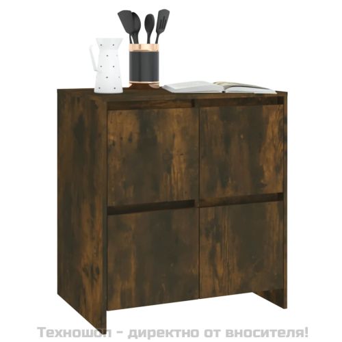 Сайдборд, опушен дъб, 70x41x75 см, инженерно дърво