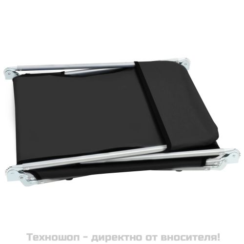 Сгъваеми шезлонги, 2 бр, стомана и текстил, черни