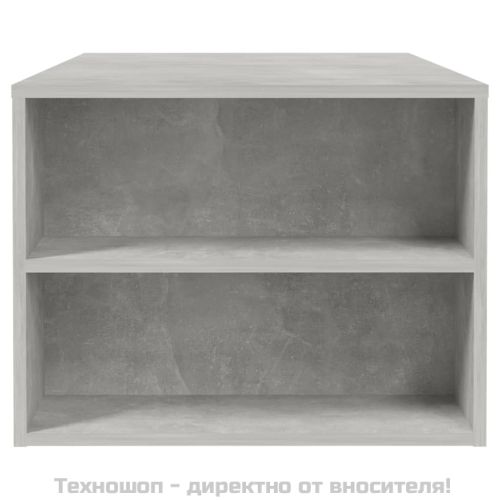 Маса за кафе, бетонно сива, 102x55x42 см, инженерно дърво