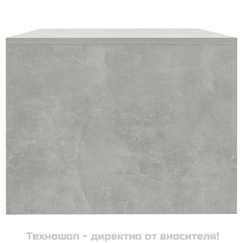 Маса за кафе, бетонно сива, 102x55x42 см, инженерно дърво