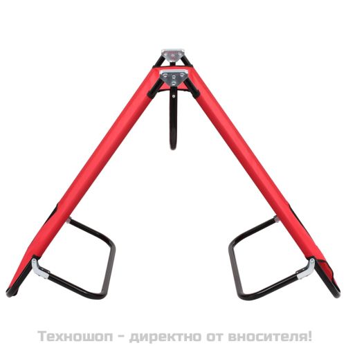 Сгъваем шезлонг, червен, стомана
