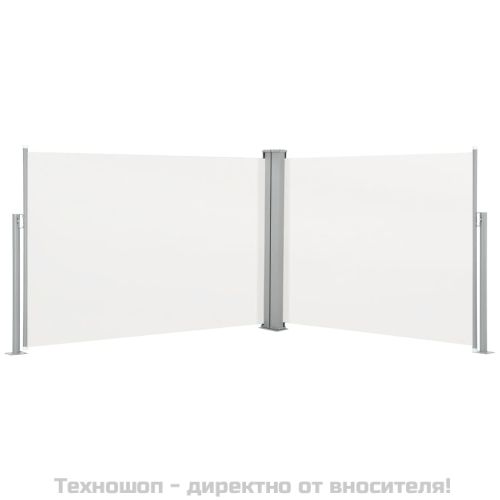 Прибираща се странична тента, кремава, 120x1000 см