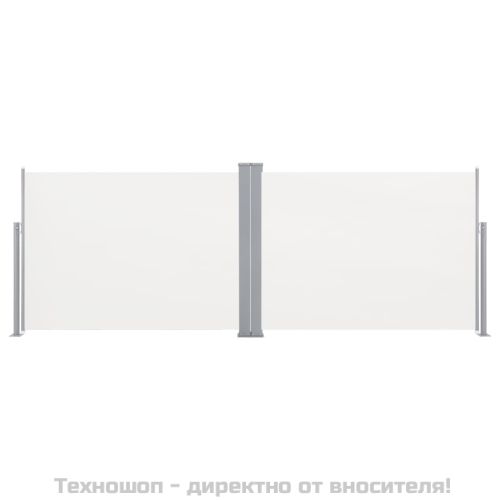 Прибираща се странична тента, кремава, 120x1000 см