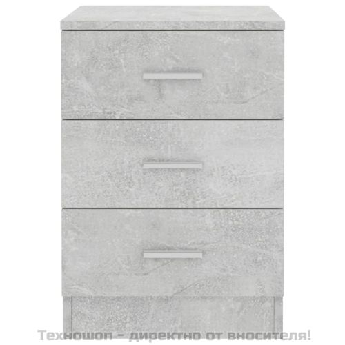 Нощно шкафче, бетонно сиво, 38x35x56 см, инженерно дърво