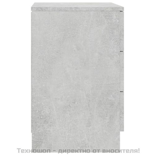 Нощно шкафче, бетонно сиво, 38x35x56 см, инженерно дърво