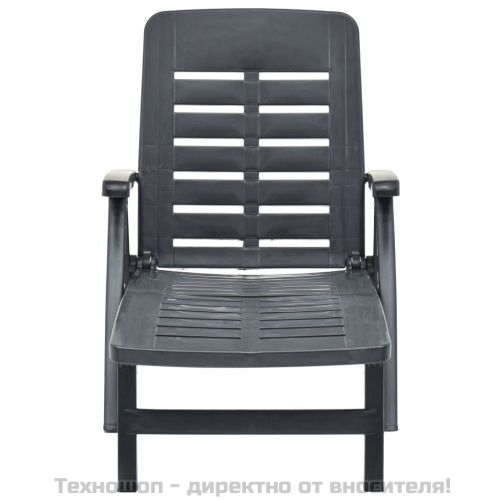 Сгъваем шезлонг, пластмаса, антрацит