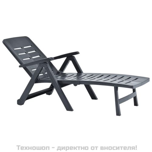 Сгъваем шезлонг, пластмаса, антрацит