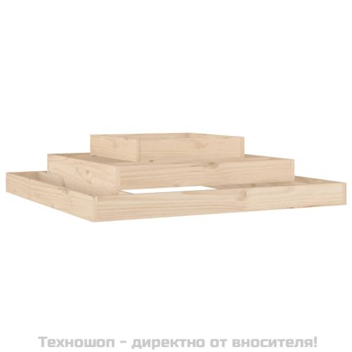 Плантер, 110x110x27 см, борово дърво масив