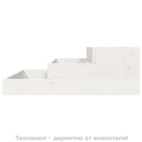 Плантер, бяла, 78x78x27 см, борово дърво масив