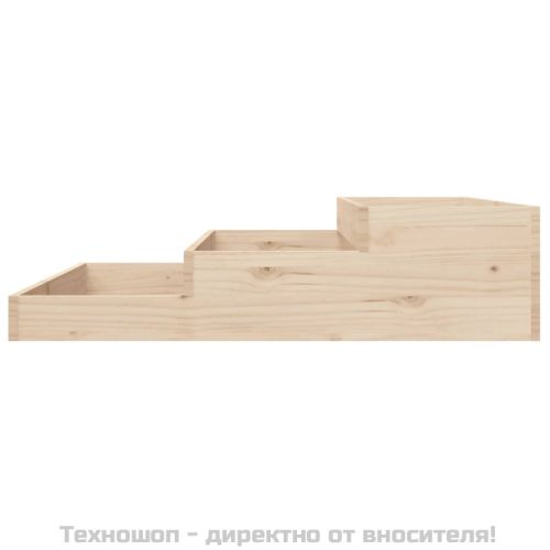 Плантер, 107x107x27 см, борово дърво масив