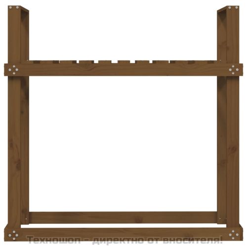 Поставка дърва за огрев меденокафява 110x35x108,5 см бор масив