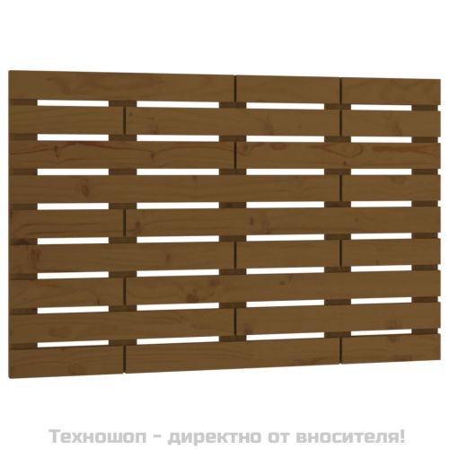 Стенна табла за спалня, меденокафява, 106x3x63 см, бор масив