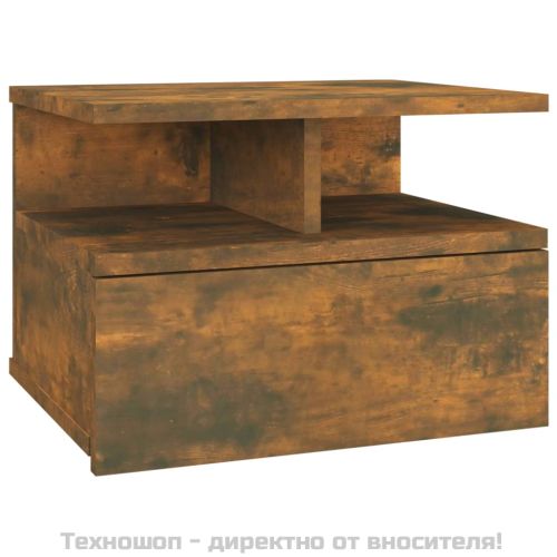Плаващи нощни шкафчета 2 бр опушен дъб 40x31x27 см инж. дърво
